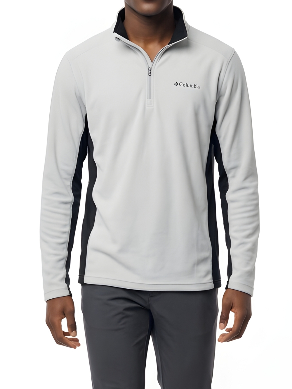 Columbia Men's Gray Half Zip Fleece Sports Top Size M